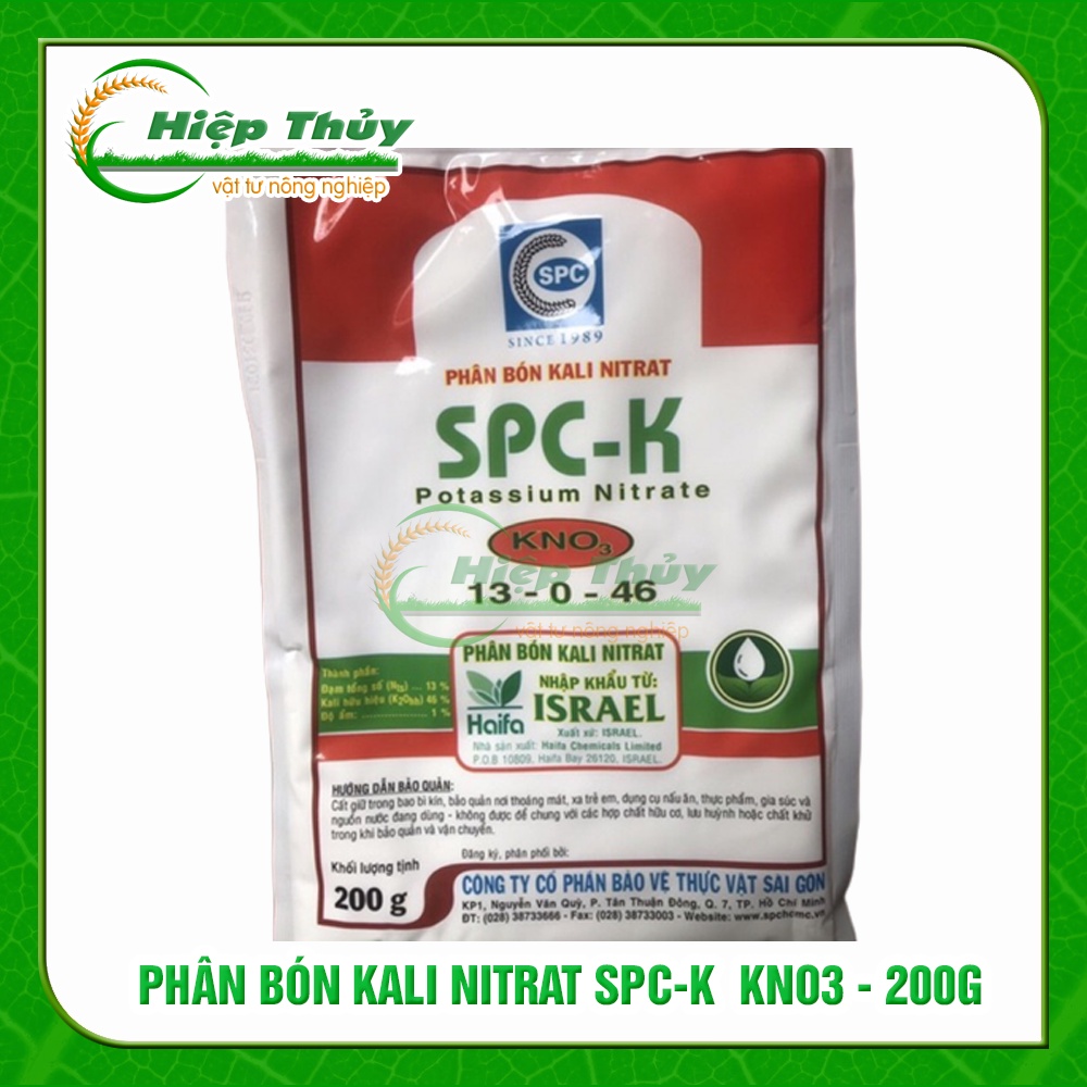 Phân bón kali nitrat spc-k kno3 dùng cho rau màu, hoa cây cảnh | gói 200gr