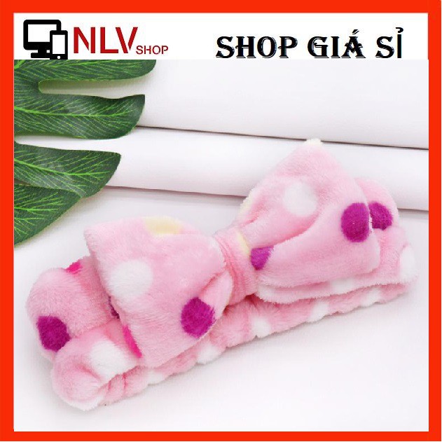 [HCM]NLVSHOP - ❤️ Băng Đô Nơ 3D Hồng Chấm Bi Màu Cao Cấp - Mềm Mịn - Bườm Tóc Mẫu Mới ❤️