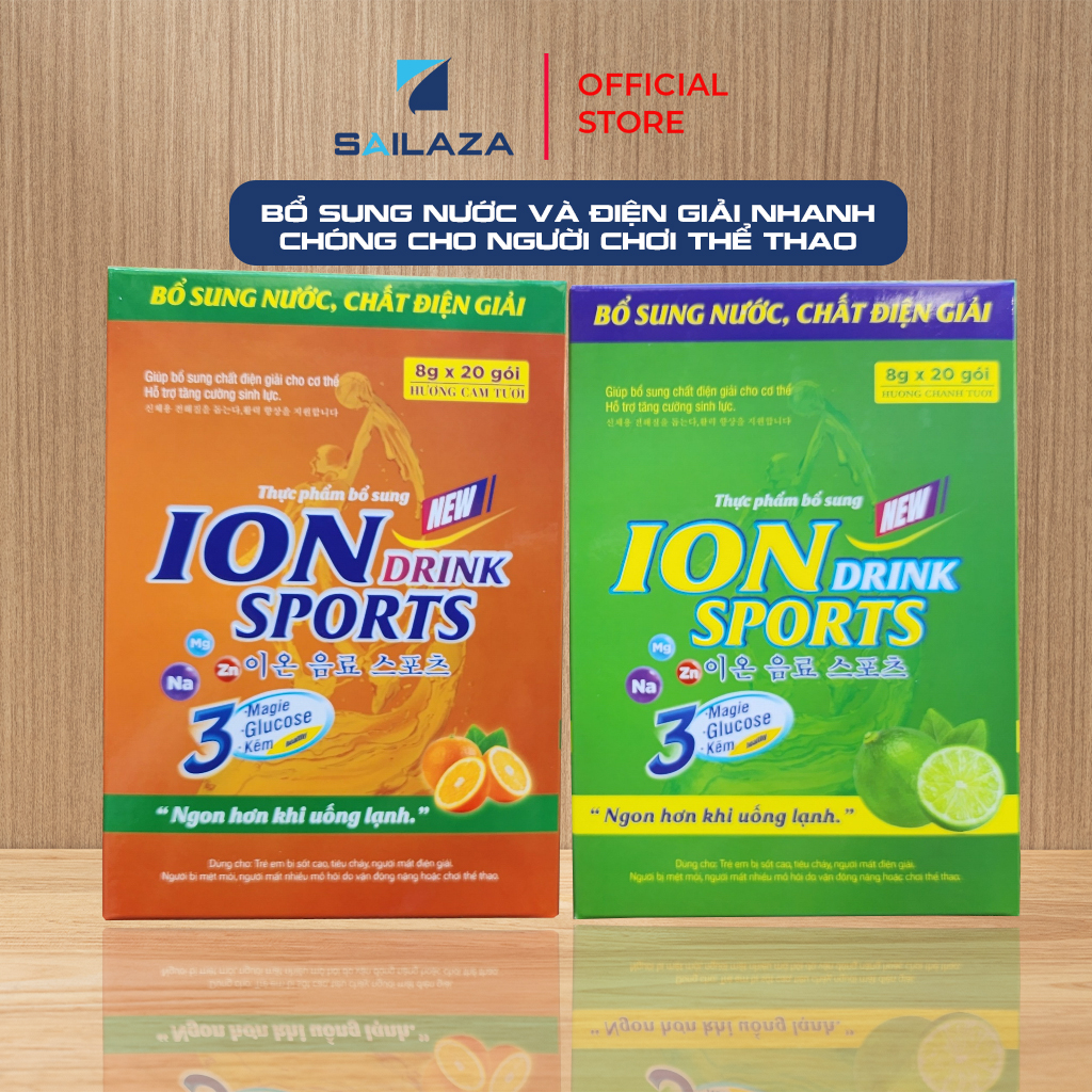 Gói pha bù nước điện giải ion sports drink hộp 20 gói x 8g