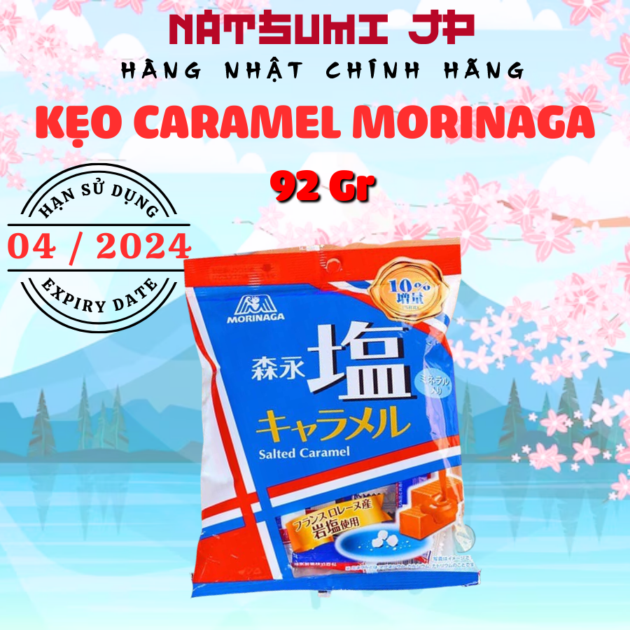 Kẹo Caramel muối Morinaga, kẹo caramen ăn dặm cho bé nội địa Nhật Bản gói