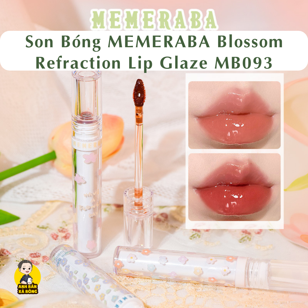 Son bóng memeraba blossom refraction lip glaze mb093