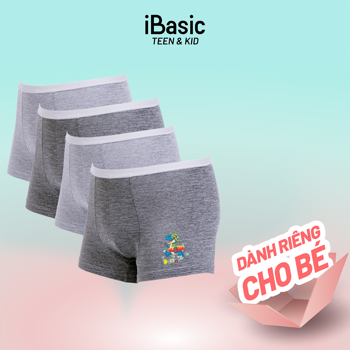  Combo 4 Quần lót bé trai iBasic thun lạnh phom trunk in hình PANB032-1 