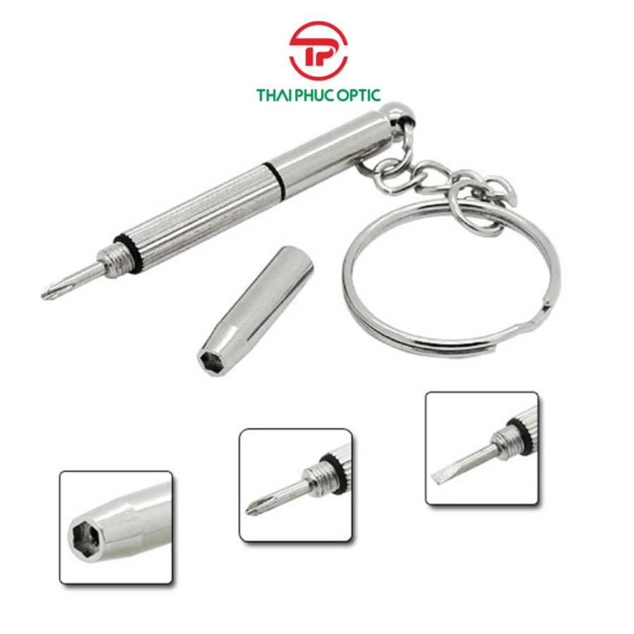 Móc khóa tua vít sửa kính đa năng 3 trong 1 chuyên dụng vặn kính, đồng hồ, điện thoại THÁI PHÚC OPTIC