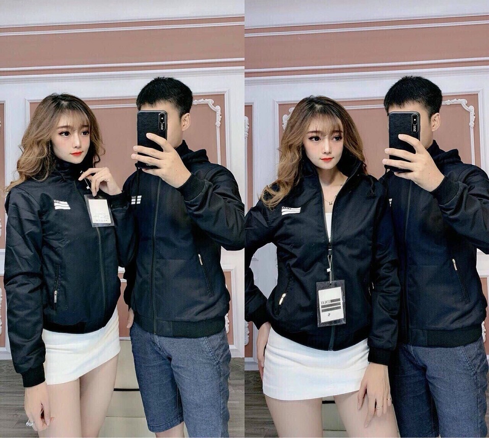 Áo Khoác Cặp Dù Nam Nữ Thời Trang Có Nón Trùm Đầu Tháo Rời -TM