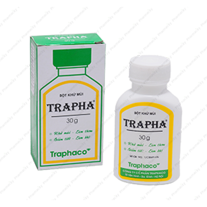 Combo 2 chai BỘT KHỬ MÙI TRAPHA-Khử mùi, làm thơm, ngăn ngừa các tác nhân gây mùi hôi nách, hôi chân, Giảm tiết mồ hôi ở chân và nách- lọ 30g