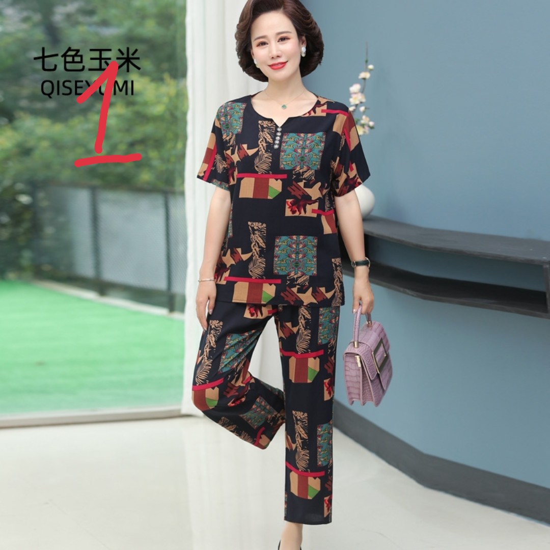 Bộ lanh trung niên- đồ bộ ngủ nữ trung niên cho bà cho mẹ- thời trang trung niên cao cấp