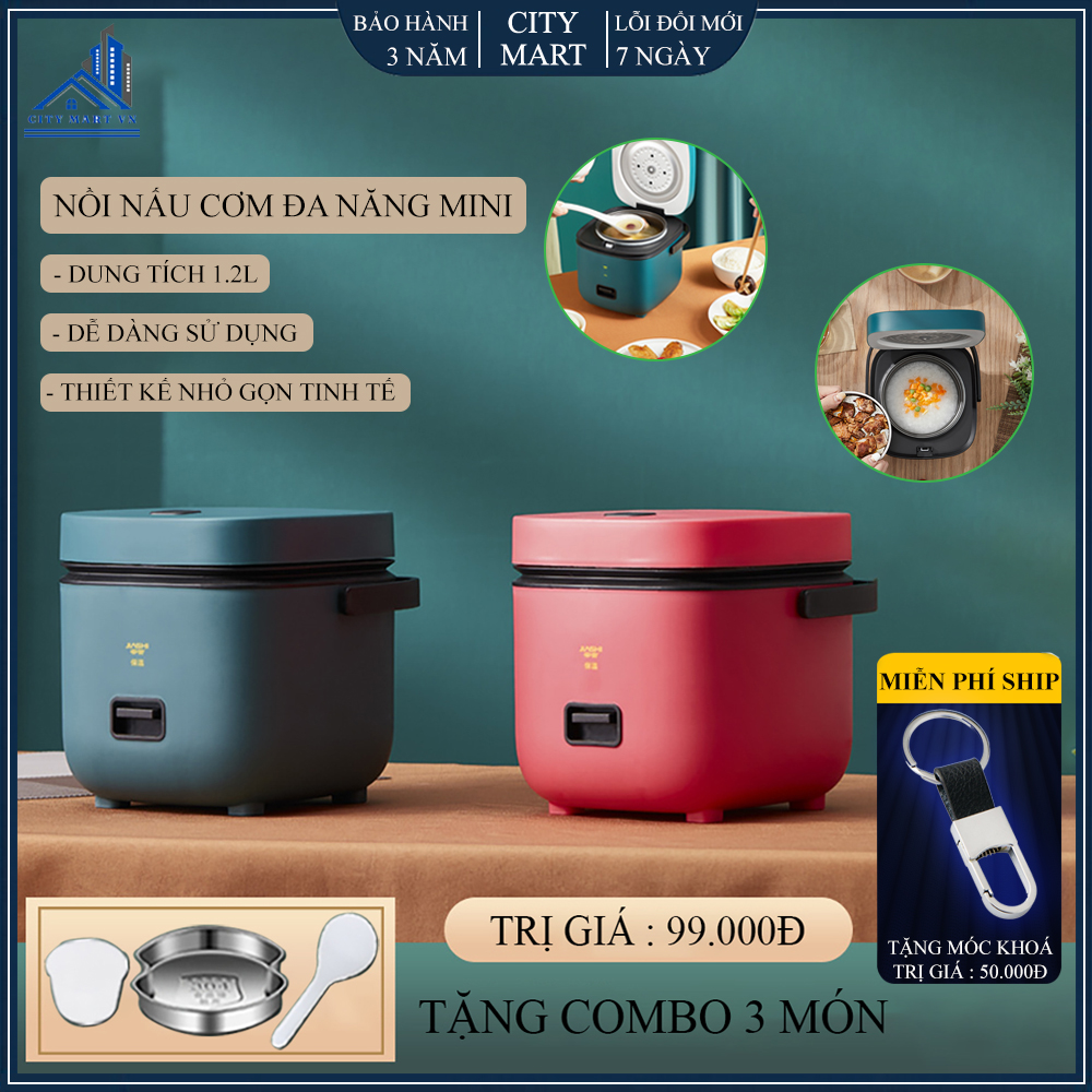 Nồi cơm điện mini đa năng nồi cơm thông minh jiashi 1.2l cho 1 đến 2 người. bảo hành 12 tháng