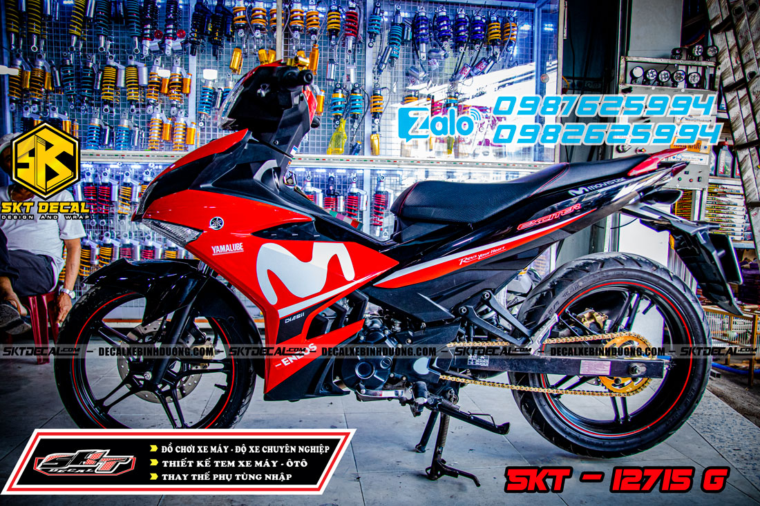 Exciter 150 Red White Movistar  DecalPro Store