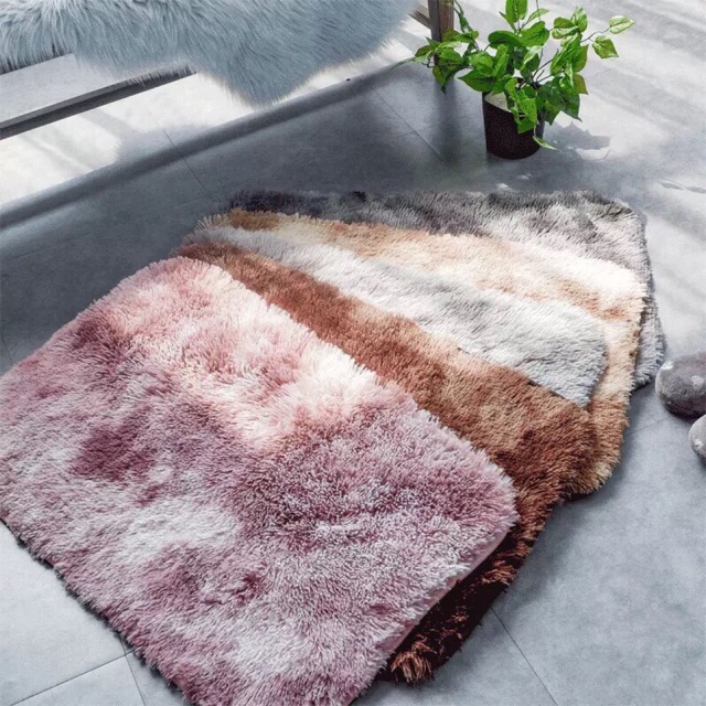 Thảm Lau Chân Lông Loang Siêu Mềm (60x40 cm) Thấm Hút Nhanh, Dễ Dàng Giặt Dũ, Đế Chống Trơn Trượt