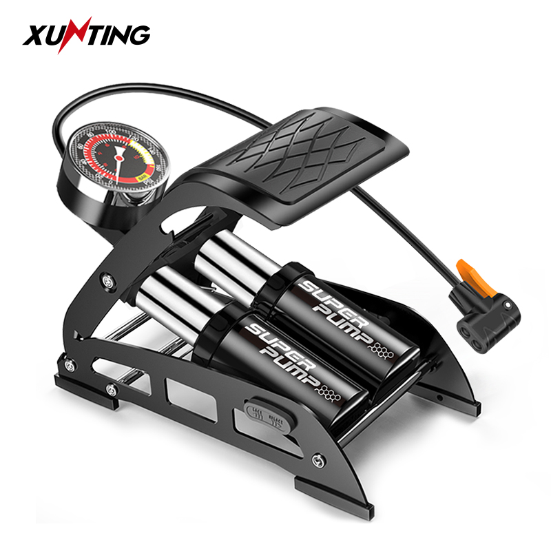 XunTing Bơm Xe đạp ô Tô Xe Máy đạp Bằng Chân 2 Nòng Xilanh 6 Bar 160 PSI Siêu Bơm Chất Lượng Cao Và Tiện Dụng Mang đi Xa
