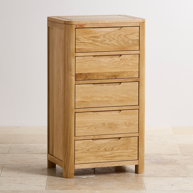 [Freeship][Trả góp 0%] Tủ 5 ngăn kéo IBIE Romsey gỗ sồi màu tự nhiên đựng quần áo, đồ dùng