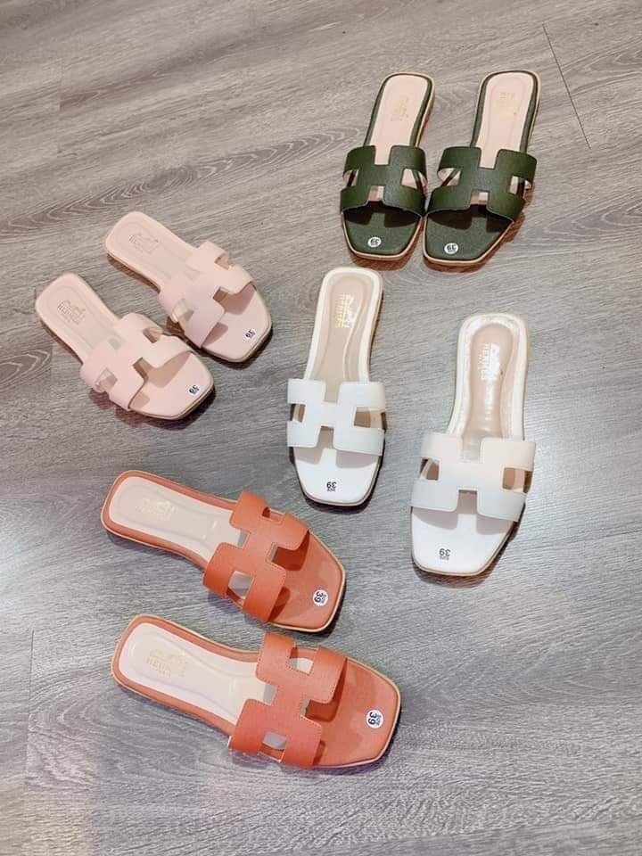 Dép nữ đế thấp chữ h có size lớn
