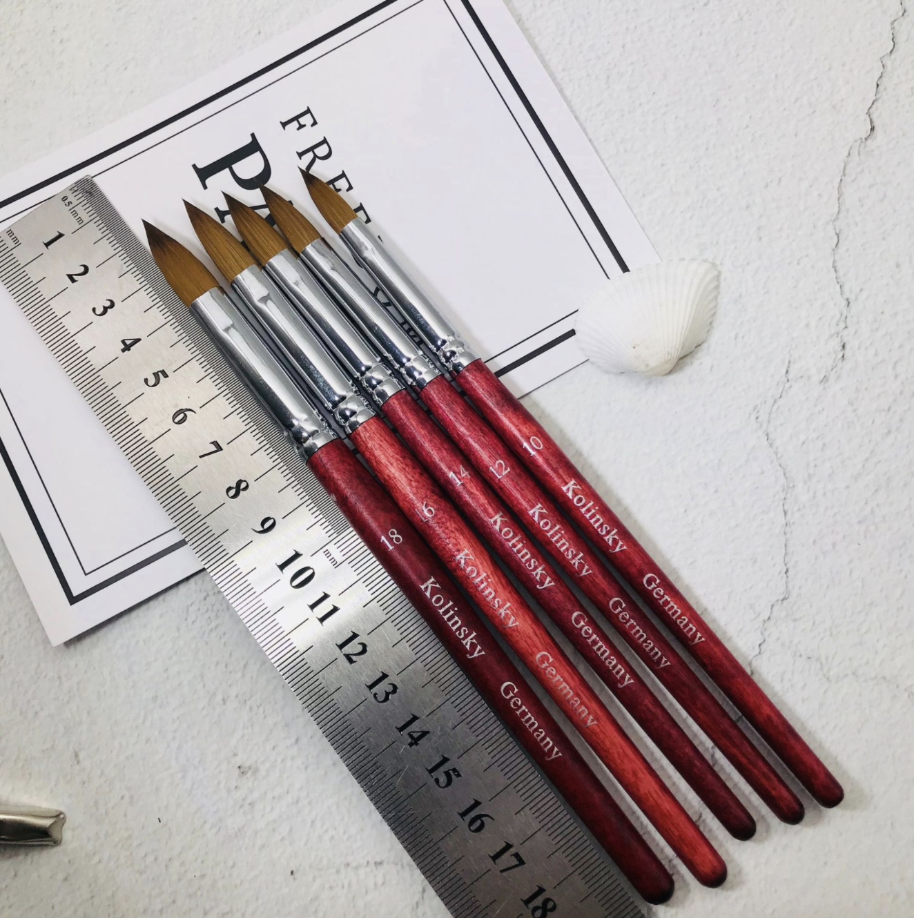 Cọ đắp bột nail kolinsky germany cán gỗ