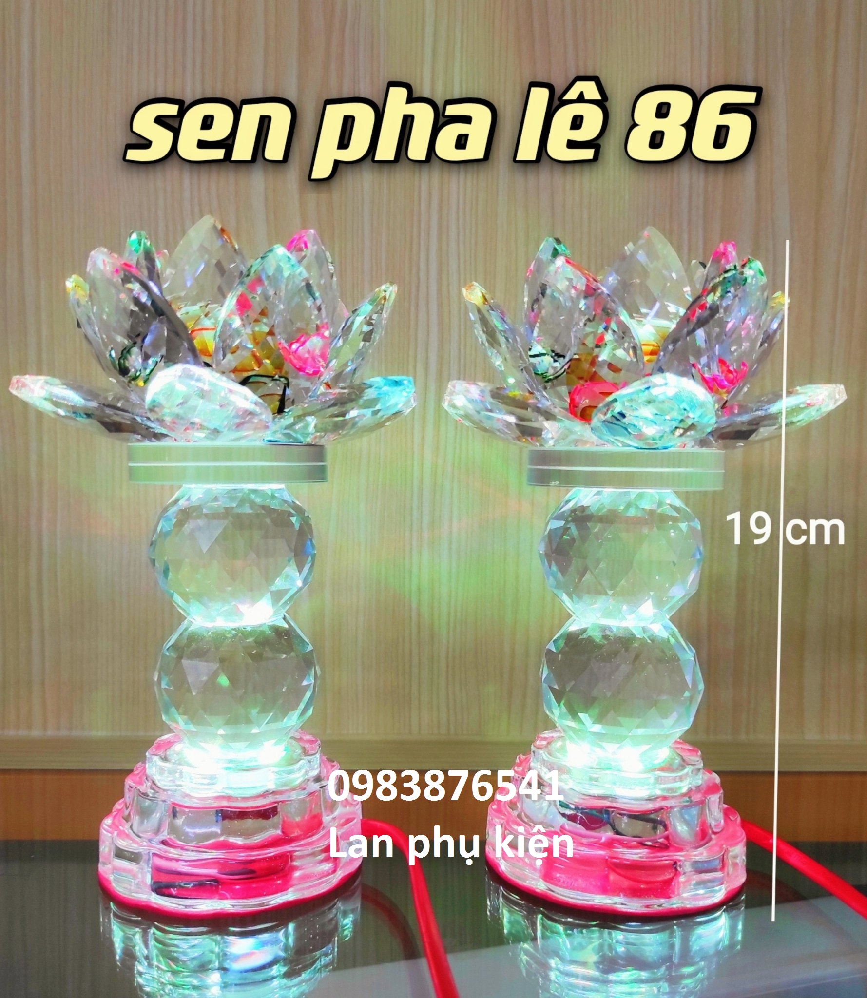 Đèn hoa sen pha lê nhiều mẫu.