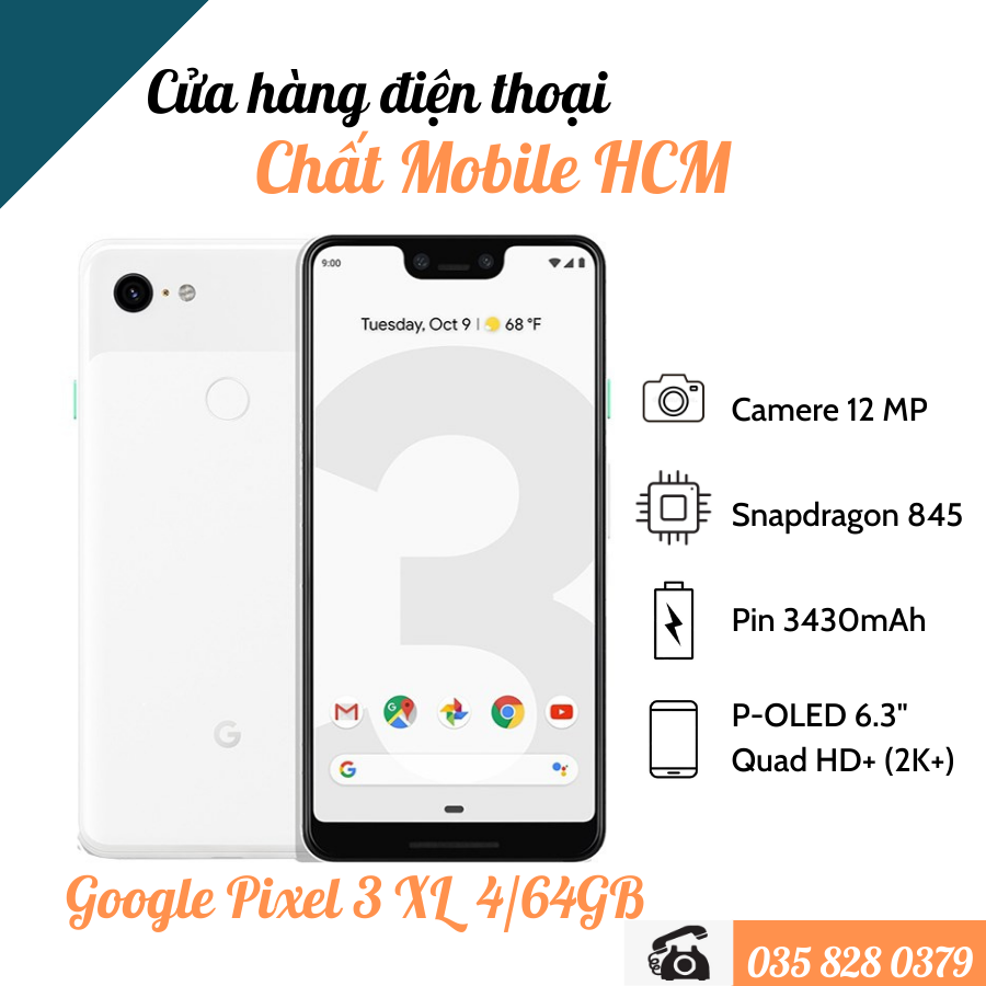 Google Pixel 3XL, Điện thoại Google Pixel 3XL Bản 4/64/128GB Quốc tế. Chất Mobile
