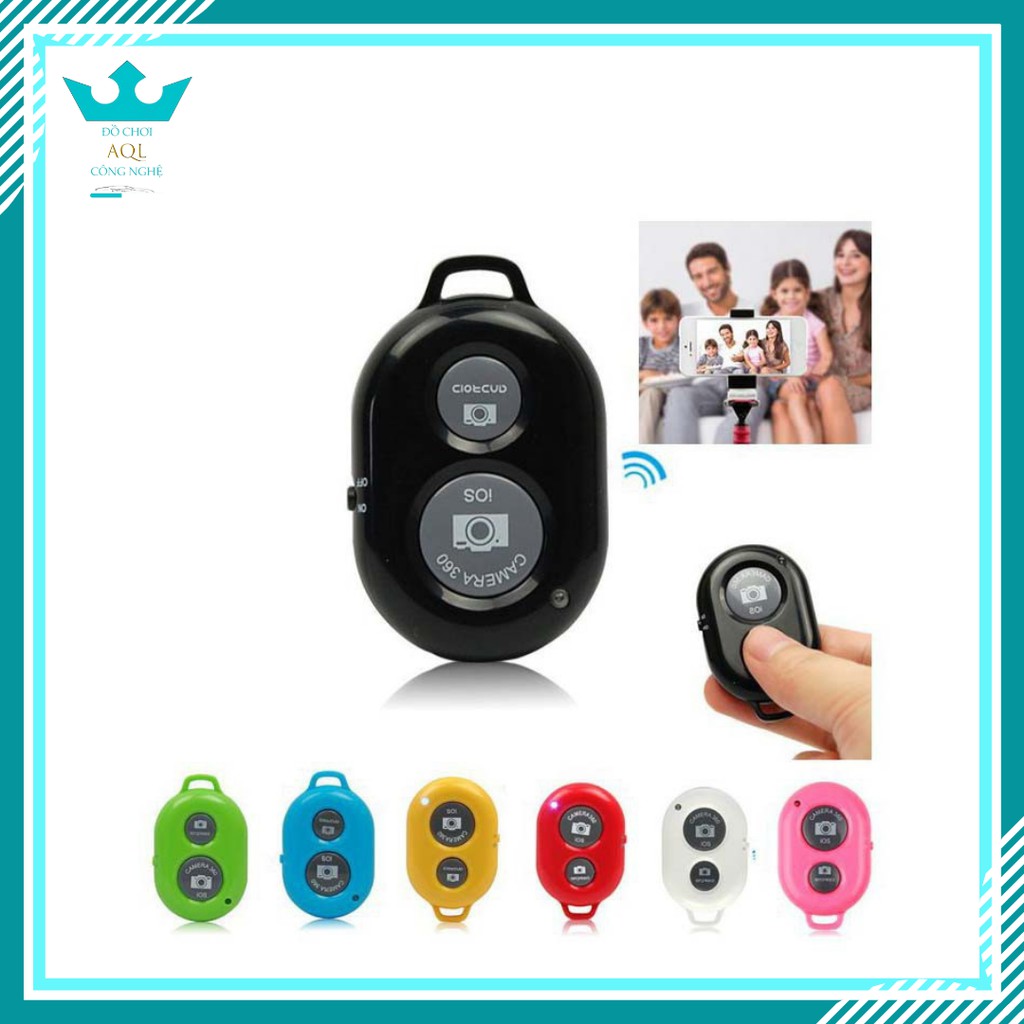 Nút Remote Shutter - Nút Bấm Bluetooth Điều Khiển Từ Xa Cho Smartphone, Iphone, Ipad, Tripod, Đèn Livestream