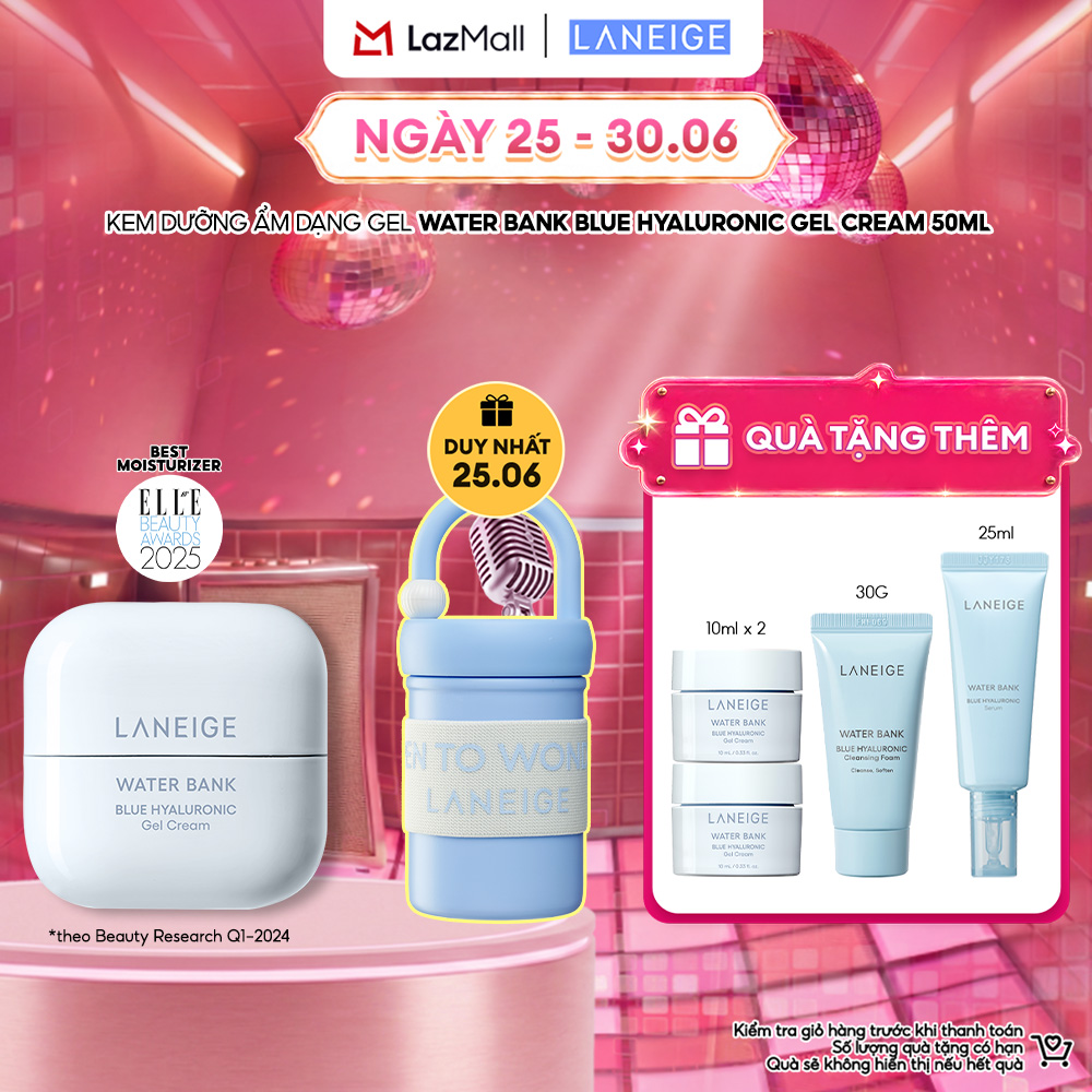 Kem Dưỡng Ẩm Phục Hồi  Cân Bằng Dầu Ẩm Laneige Water Bank Blue Hyaluronic Gel Cream 50ml (Da Dầu)