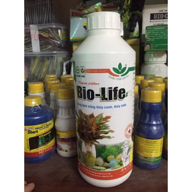 sản phẩm Dung dịch thuỷ canh Bio-life 1 lít, dinh dưỡng thủy sinh bảo đảm chất lượng tiêu chuẩn cho cây trồng