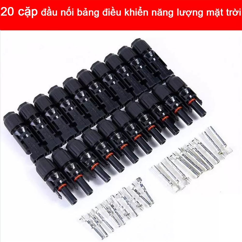Thấm nước 20 cặp Jack cắm tấm pin năng lượng mặt trời MC4 - 30A
