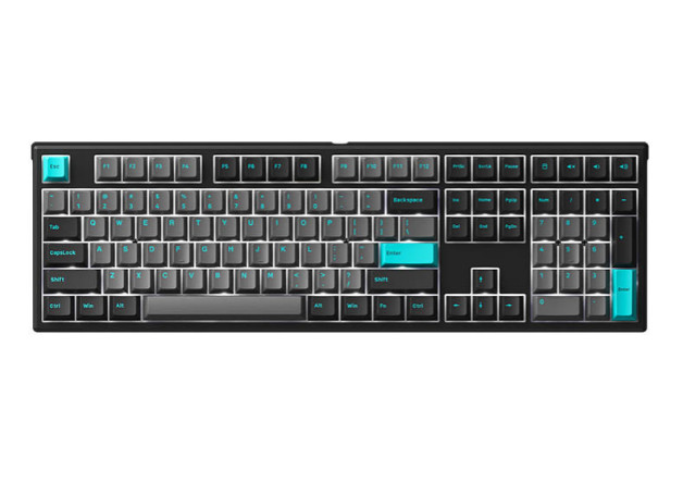 BÀN PHÍM CƠ AKKO MONSGEEK MG108 BLACK & CYAN ( AKKO CS SWITCH - WINE WHITE)