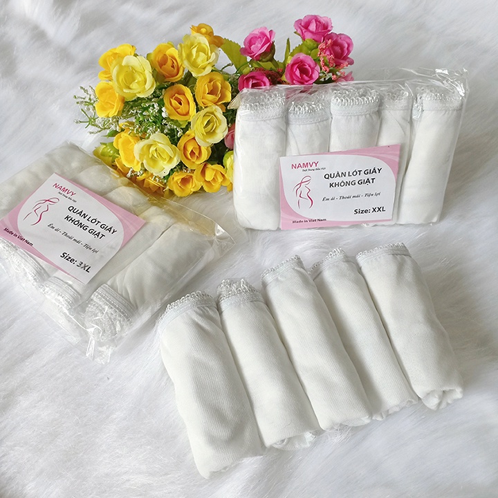 Set 5 Quần Lót Giấy cotton dùng 1 lần mềm mát