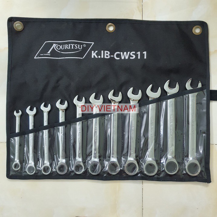 Bộ cờ lê tròng tự động hãng Kouritsu Nhật Bản 11 chi tiết - Bộ cờ lê tròng cóc Kouritsu