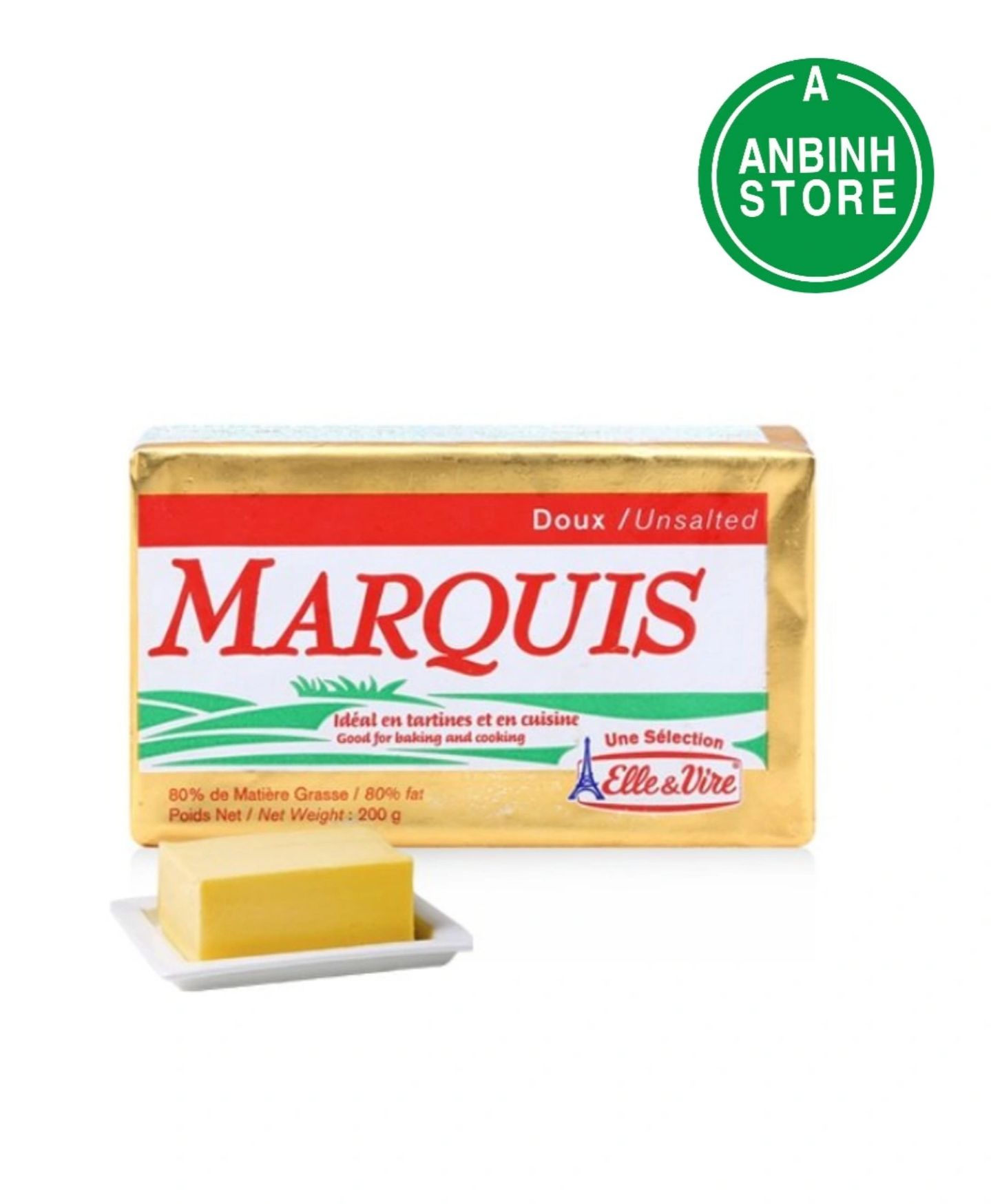 Date 11/24 bơ lạt marquis elle & vire 200g