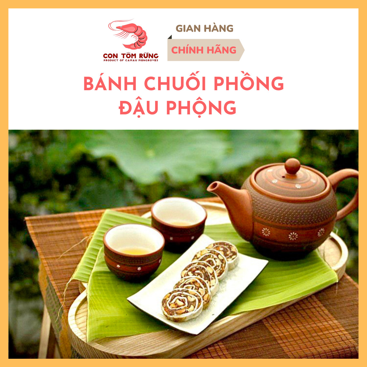 Bánh chuối phồng đậu phộng