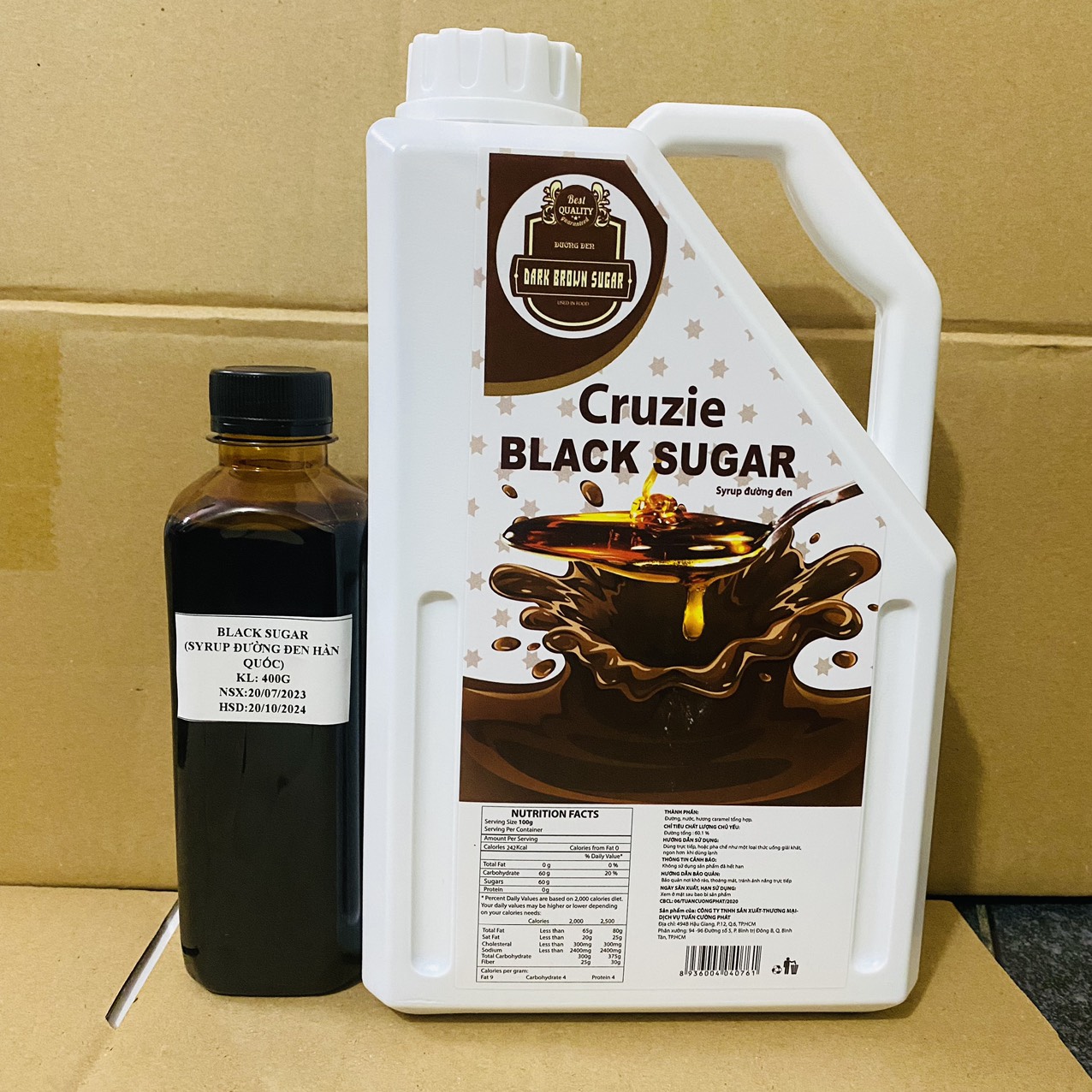 Chai 400g siro đường đen Hàn Quốc