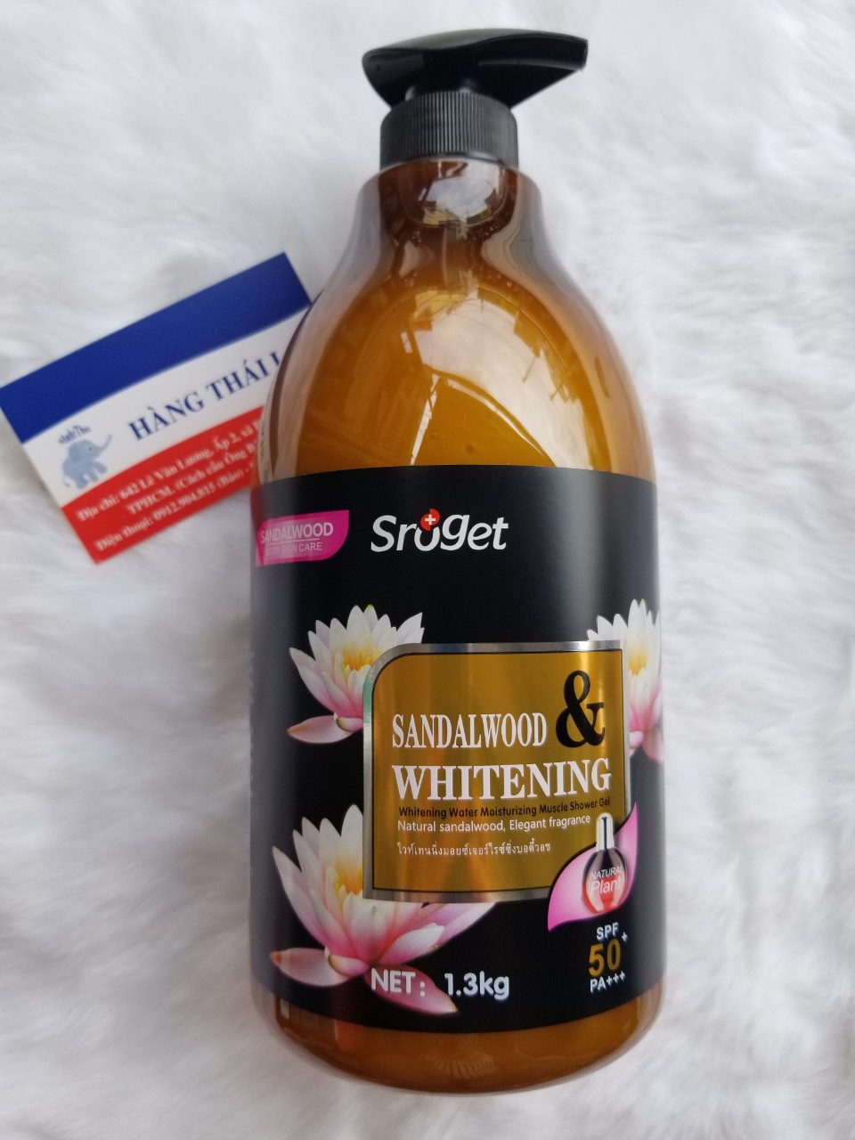 [HCM]SỮA TẮM SROGET SANDAL WOOD & WHITENING THÁI LAN 1.3KG- GỖ ĐÀN HƯƠNG
