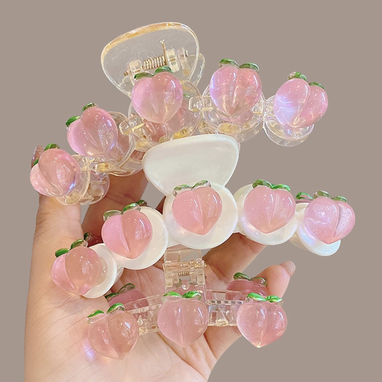 🍑 𝑭𝑹𝑬𝑬𝑺𝑯𝑰𝑷 🍑 Kẹp tóc nữ chất liệu nhựa in charm hoa quả xinh xắn