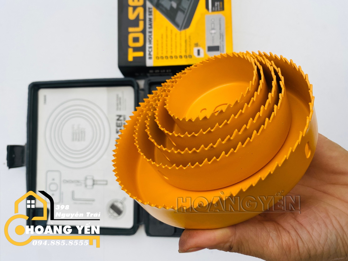 Bộ 11 vòng khoét lỗ gỗ, sắt, nhựa tolsen 75865