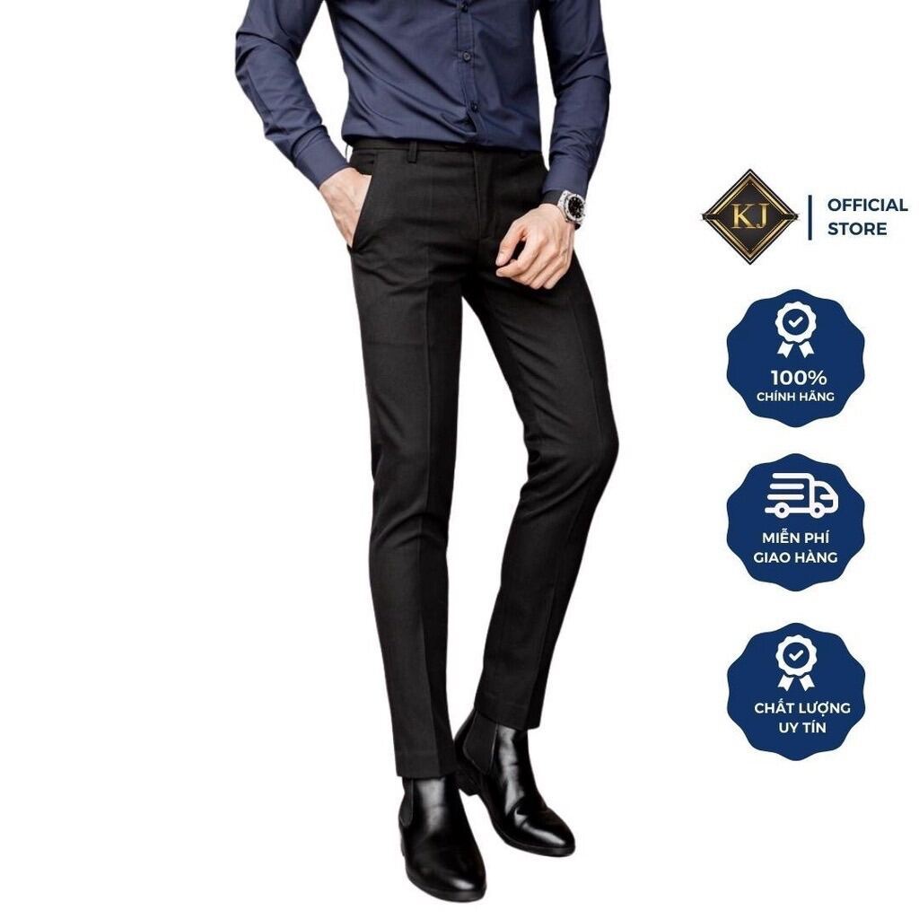 Quần Âu Nam Đen loại đẹp Quần Tây nam màu Đen co dãn không nhăn không xù dáng hàn quốc, Quan au nam giá rẻ