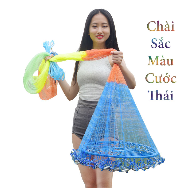  Chài cá chài đĩa bay sắc màu cước thái chân chì đúc chài cước rút UFO nhiều cỡ C4 