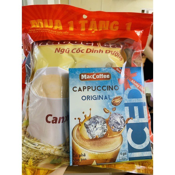 Ngũ cốc Maccereal (Bịch 20 gói x 28G) + kèm tặng hộp cà phê Cappuccino 4 gói
