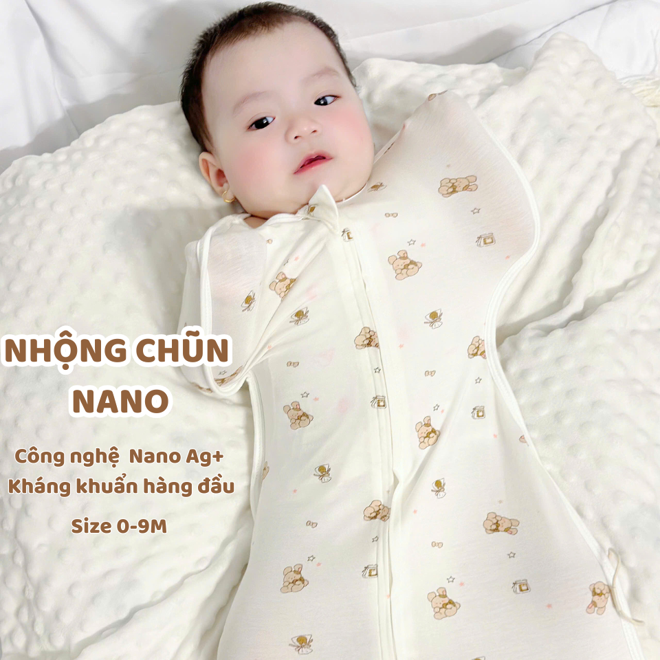  Nhộng Chũn Cho Bé Unbee Chất Tơ Tằm Nano Mềm Mại Co Giãn Đàn Hồi Giúp Bé Ngủ Ngon Chống Giật Mình 