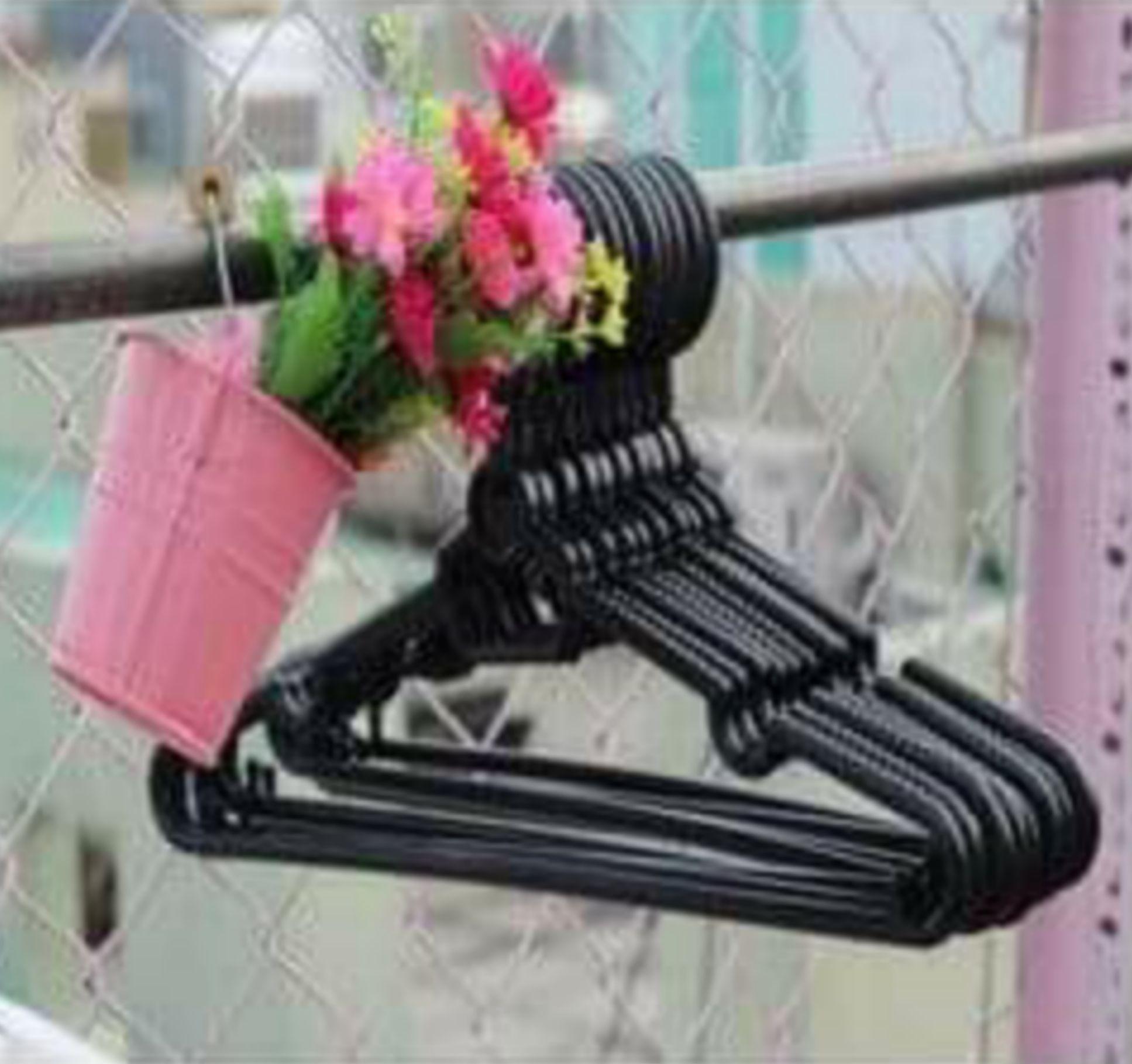 Combo 10 móc nhựa cổ xoay  loại dày Đen 40cm