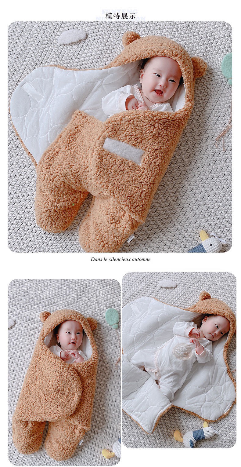 Babies 3-layer thick fleece warm knitted baby blanket 2 size 0-6 months
