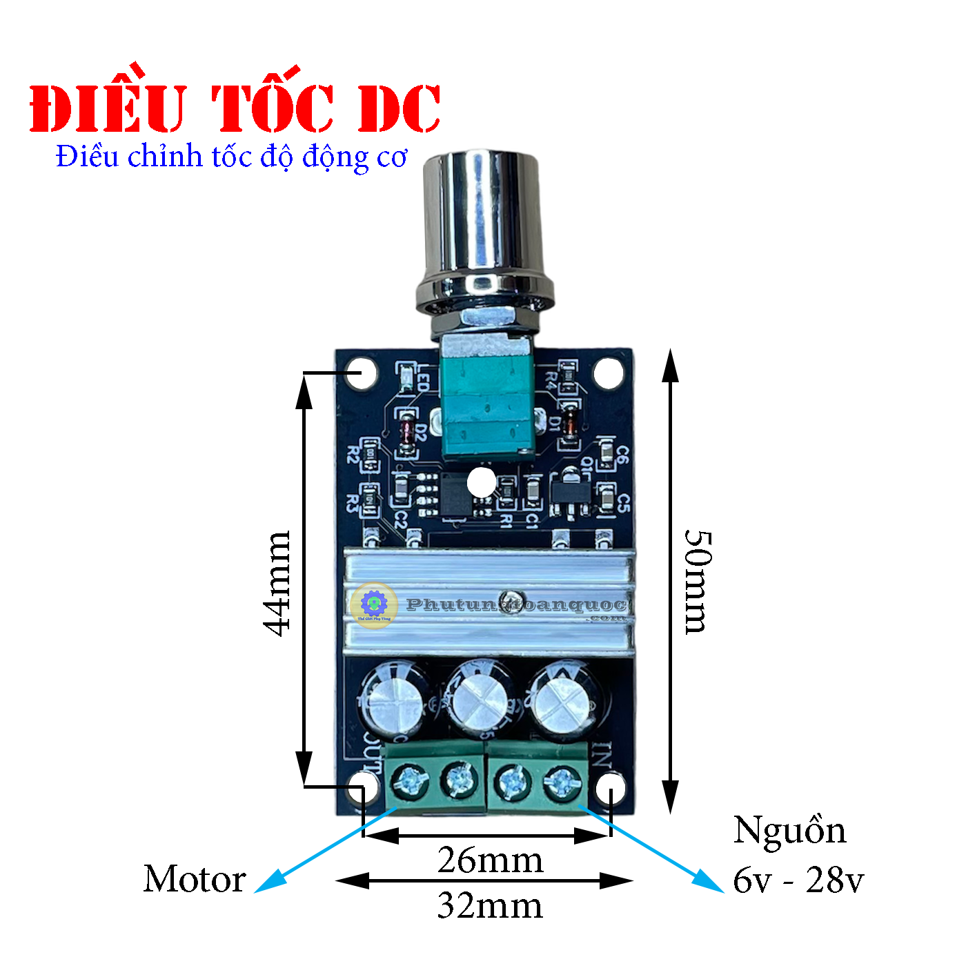 Điều Tốc Điều Chỉnh Tốc Độ Động Cơ DC 6v - 12v - 18v - 21v Motor 550 - 775 Các Motor Nhỏ 6v DC Sử Dụng Nhiều Mục Đích