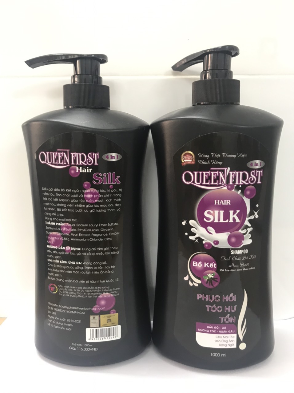 [HCM] 1 Chai Dầu Gội 1000ml Silk QUEEN FLRST Óng Mượt Rạng Ngời Dành Cho Tóc Khô Xơ Tinh Chất Bồ Kết Truyền Thống Giúp Tóc Chắc Khỏe & Bóng Mượt Vượt Trội