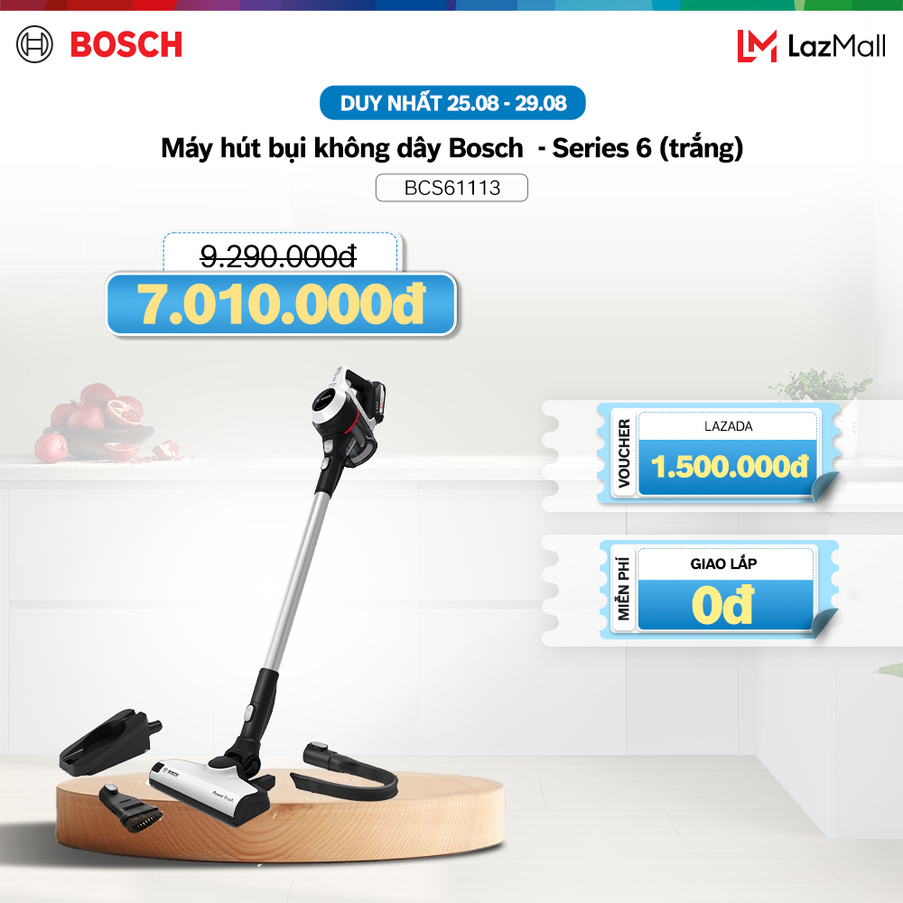 Máy hút bụi không dây bosch bcs61113 - series 6 - hàng chính hãng