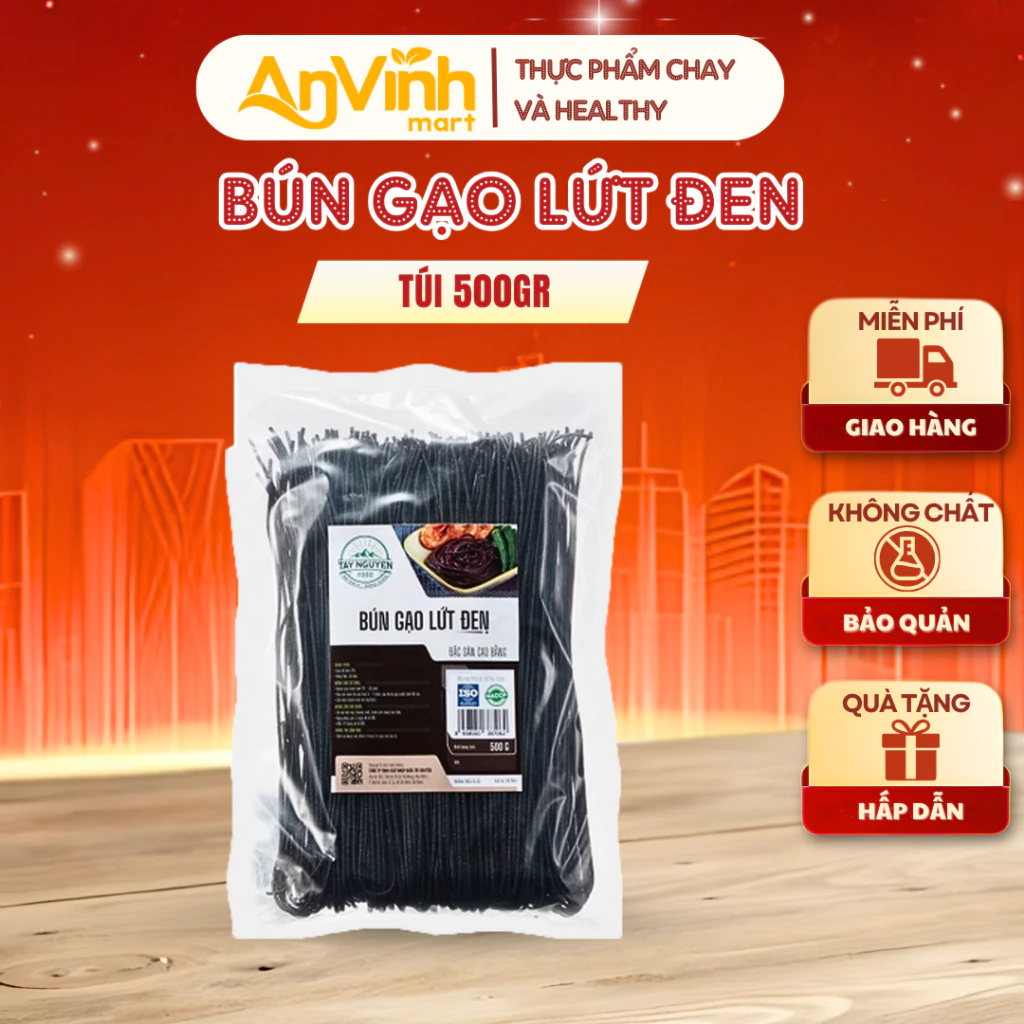 Bún gạo lứt đen Cao Bằng eatclean Tây Nguyên Food - Việt Nam 500g