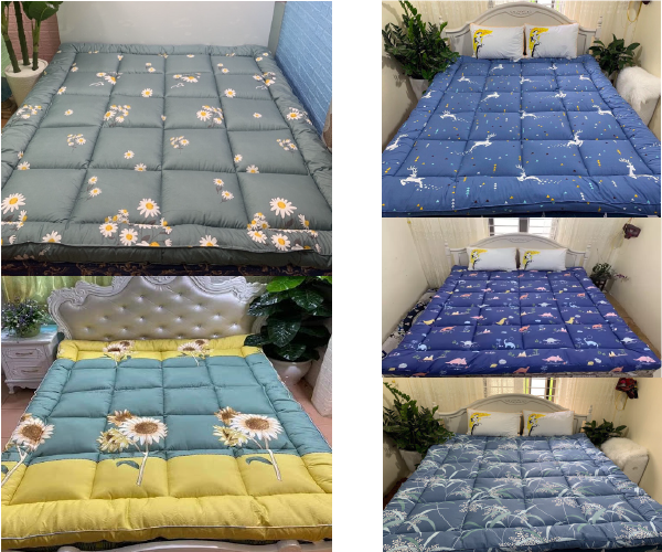 Nệm topper tấm làm mềm đệm cao cấp - topper nệm đa năng tiện dụng - trải giường- trải sàn- dùng trên nệm hay dùng trực tiếp cực êm