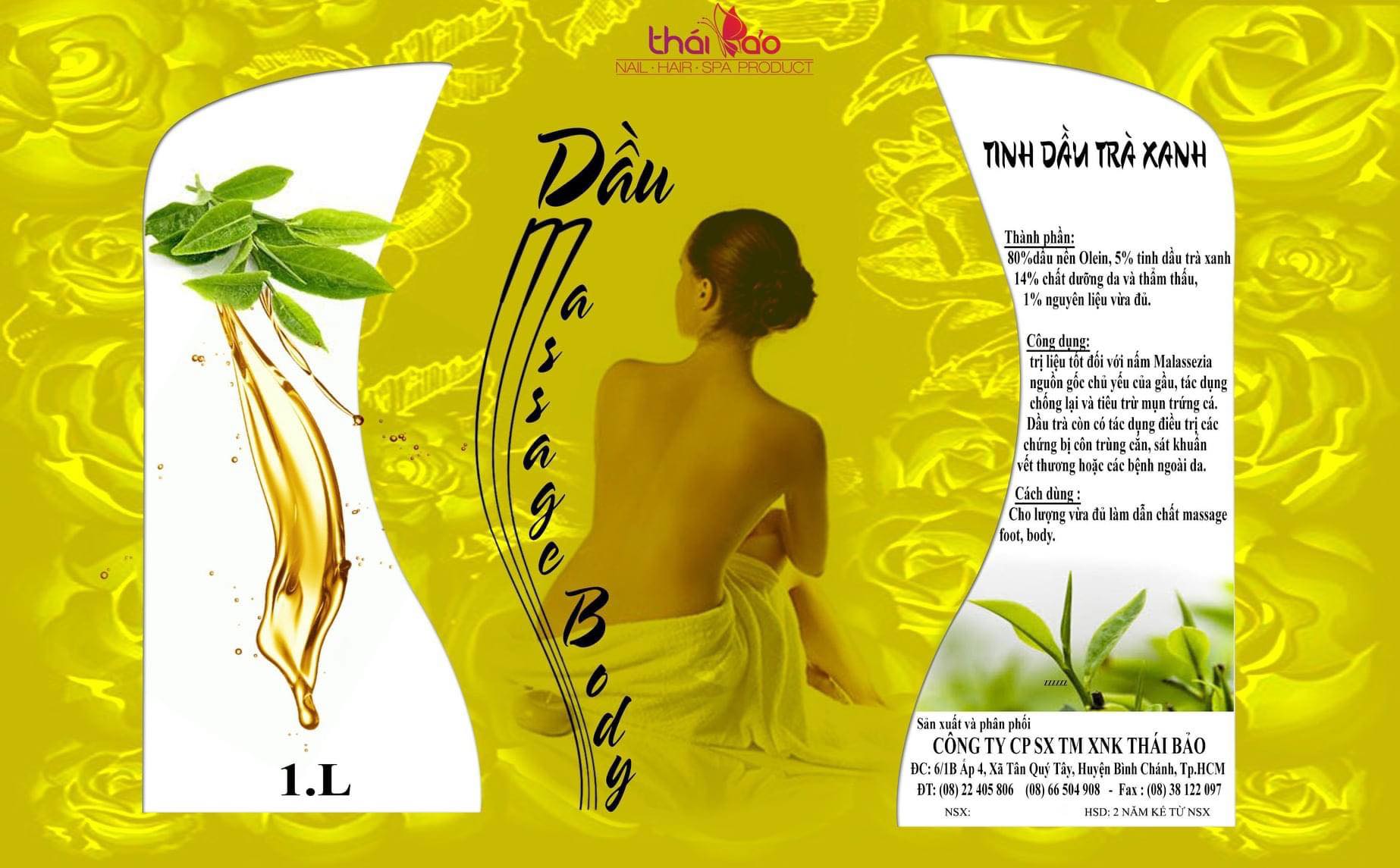 Dầu massage body thái bảo - tinh dầu hương trà xanh