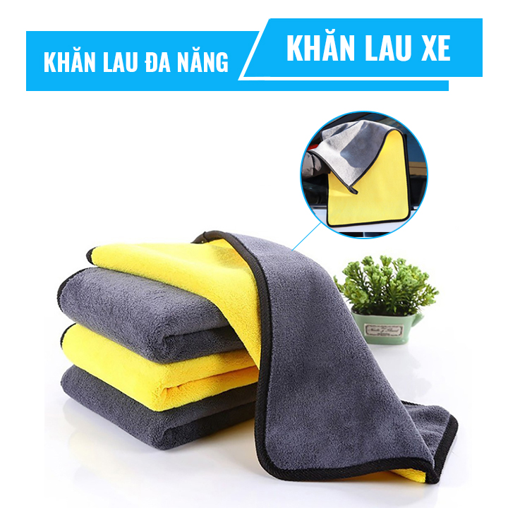 Khăn lau xe ô tô Microfiber siêu thấm chuyên dụng, khăn lau xe hơi đa năng, khăn lau xe nhiều kích thước
