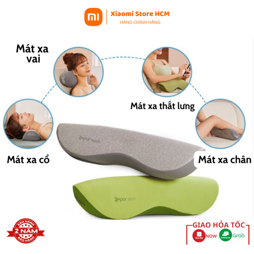 Gối massage cổ vai gáy Xiaomi Mija Repor, giảm cơn đau nhức nhanh chóng, giúp thư giãn giảm stress, massage cổ vai gáy mat xa xung nhiệt lưu thông khí huyết công nghệ mat xa nhật bản cao cấp chính hãng Bảo hành 2 năm