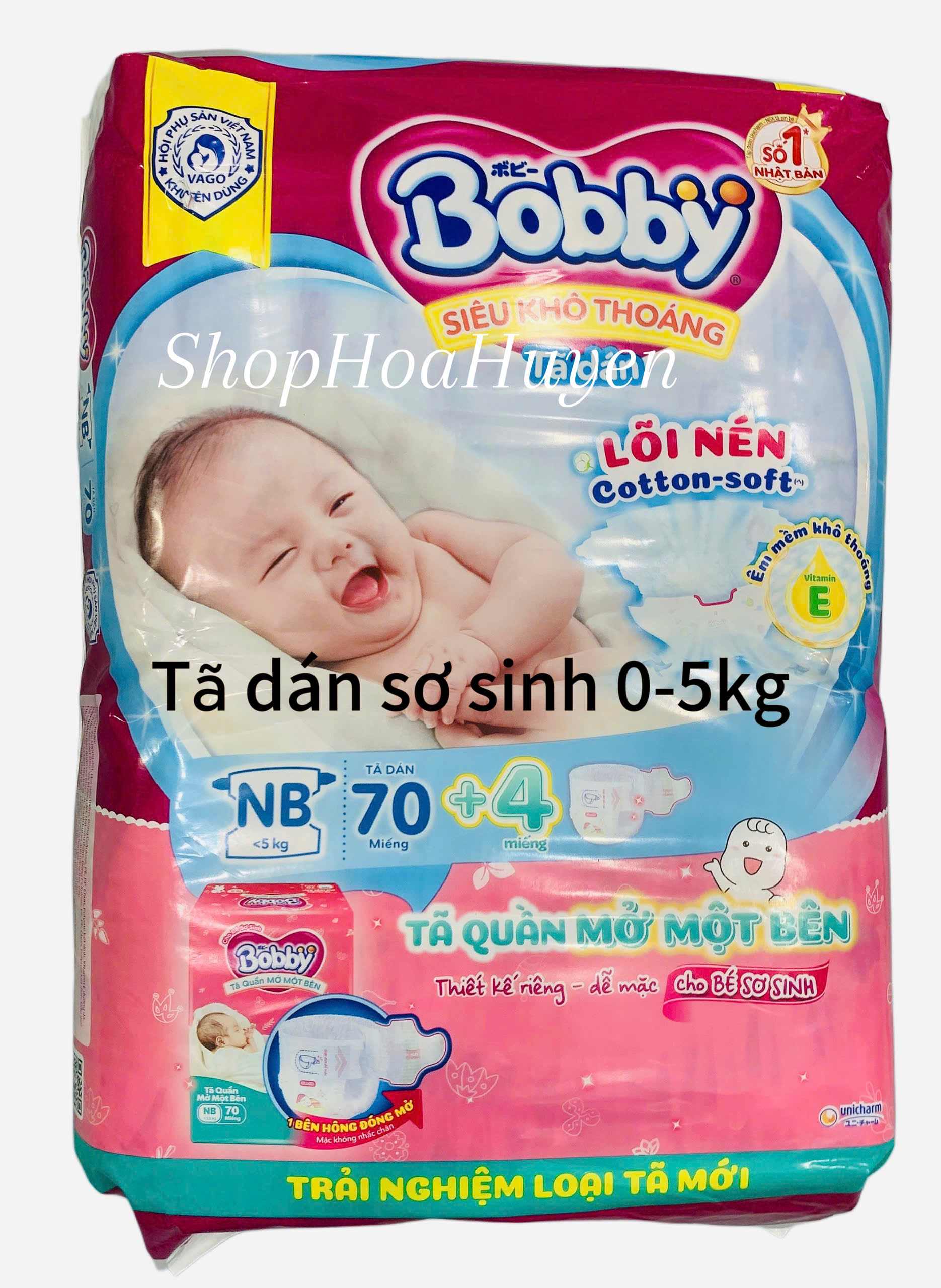 Tã dán bobby cho bé sơ sinh vừa lọt lòng - tã dán sơ sinh bobby S80 Miếng và NB70 Miếng - Tã dán sơ 