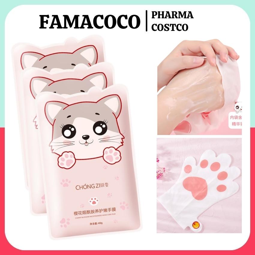 Mặt Nạ Bao Tay Hình Mèo - Mặt Nạ Dưỡng Da Tay - Mask Dưỡng Ẩm Giúp Da Tay Mềm Trắng Mịn FAMACOCO