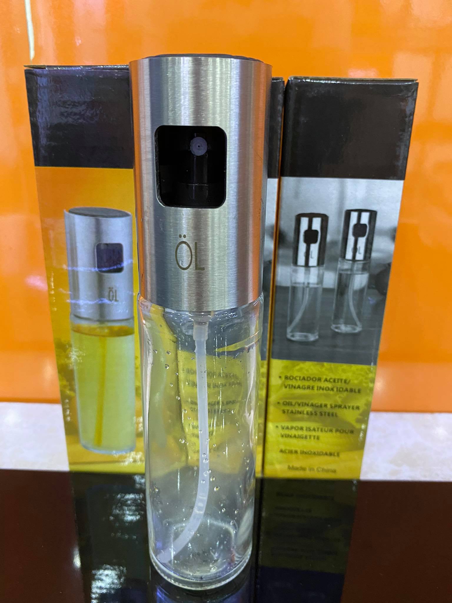 Bình xịt dầu thuỷ tinh cao cấp 100ml, Nắp inox 304, phun sương mù