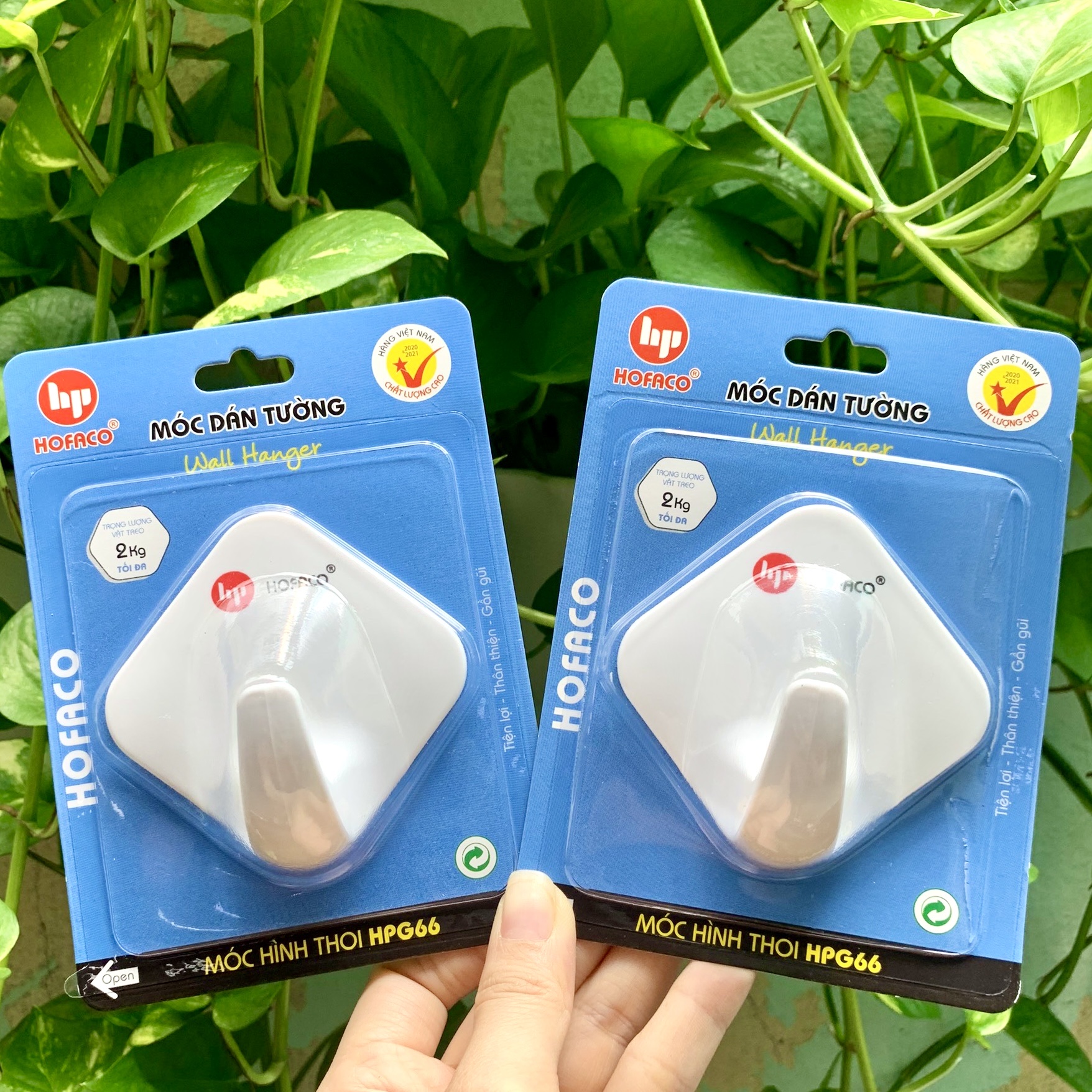 Móc dính treo tường hpg66 - móc dán tường đa năng - móc dán hình thoi